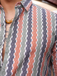 The Indian Garage Co Men Slim Fit Geometric Printed Resortwear Shirt