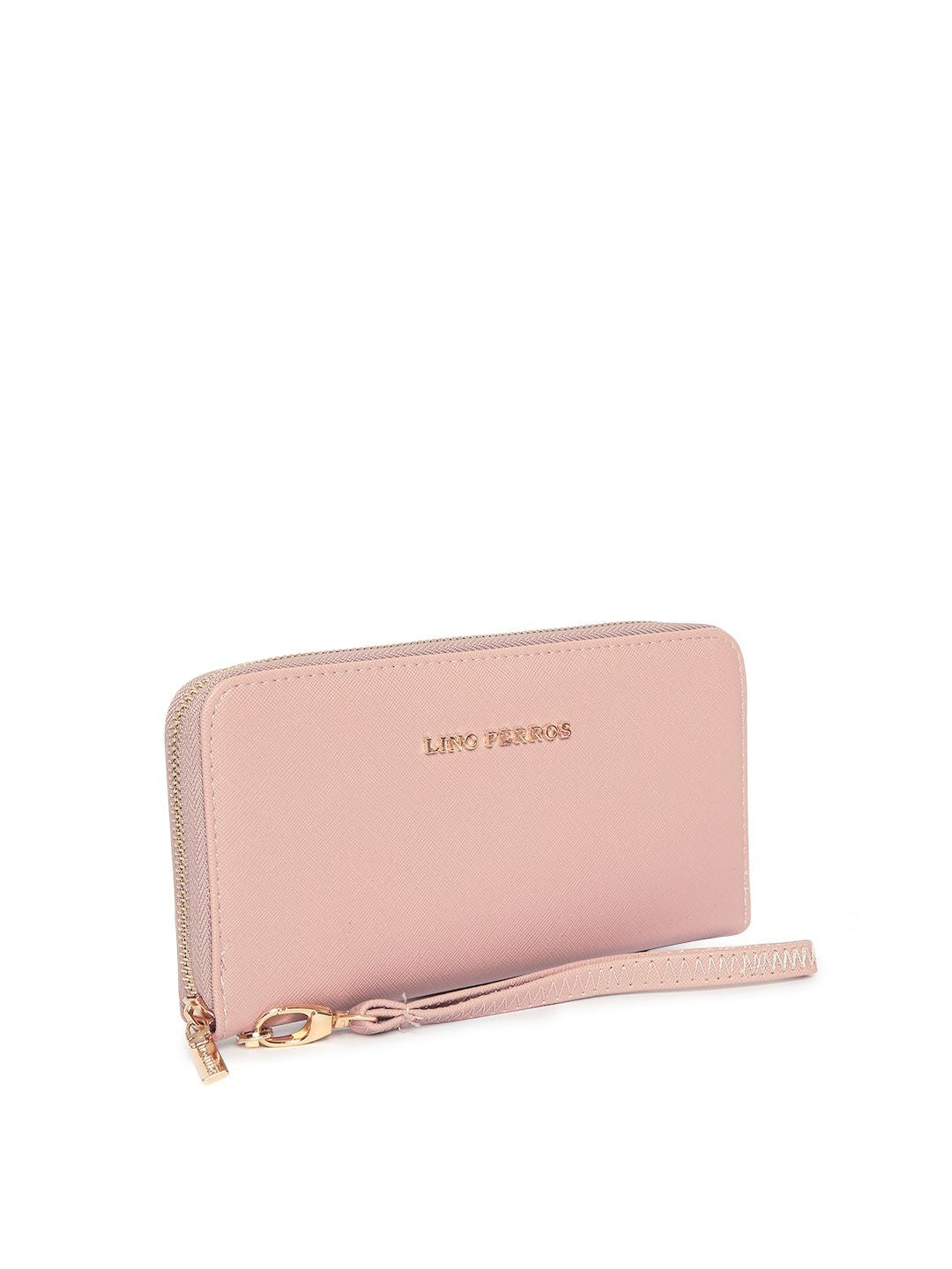 Lino Perros Women Pink Solid Zip Around Wallet