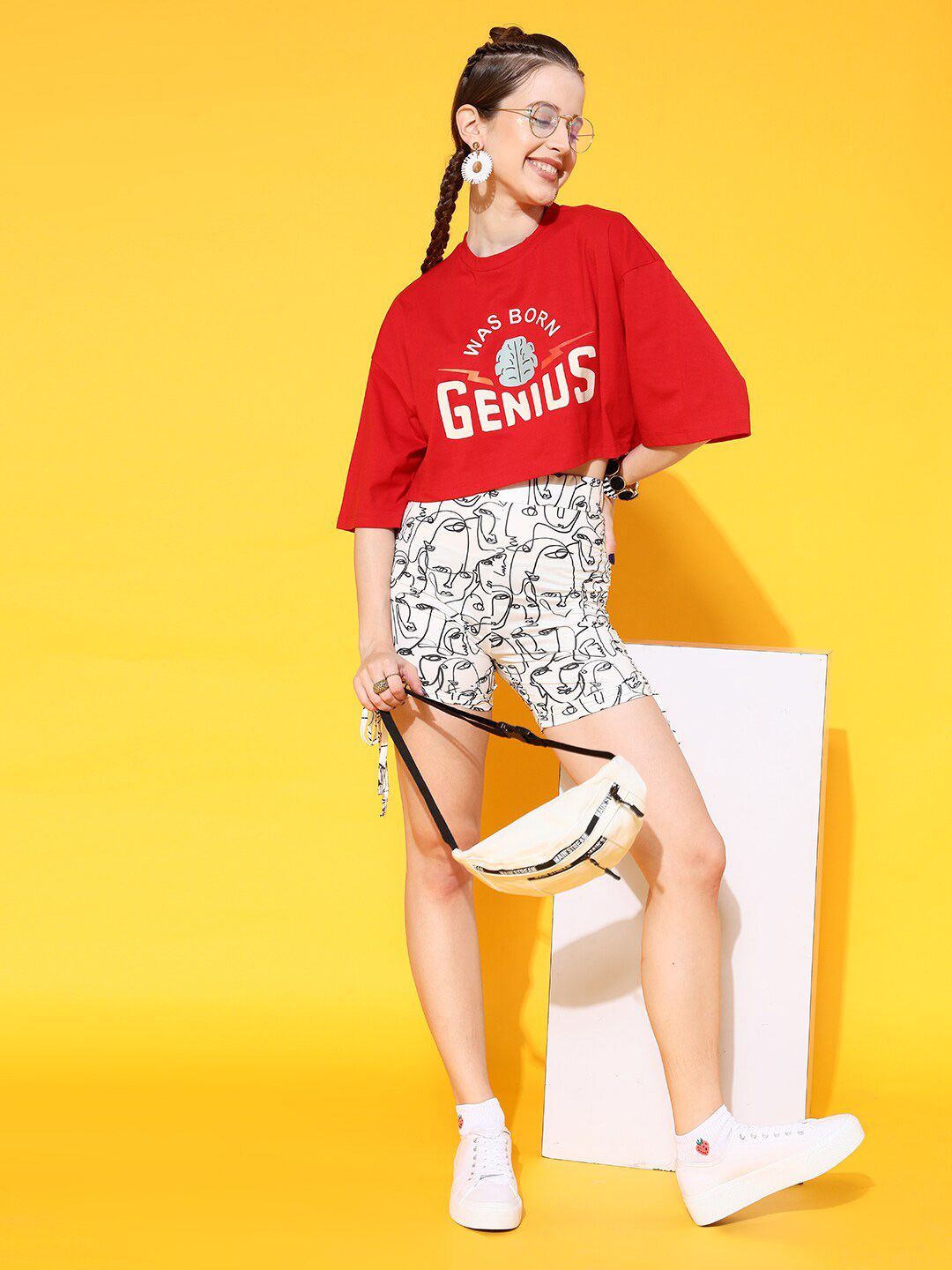STREET 9 Women Deep Red Graphic Tshirt