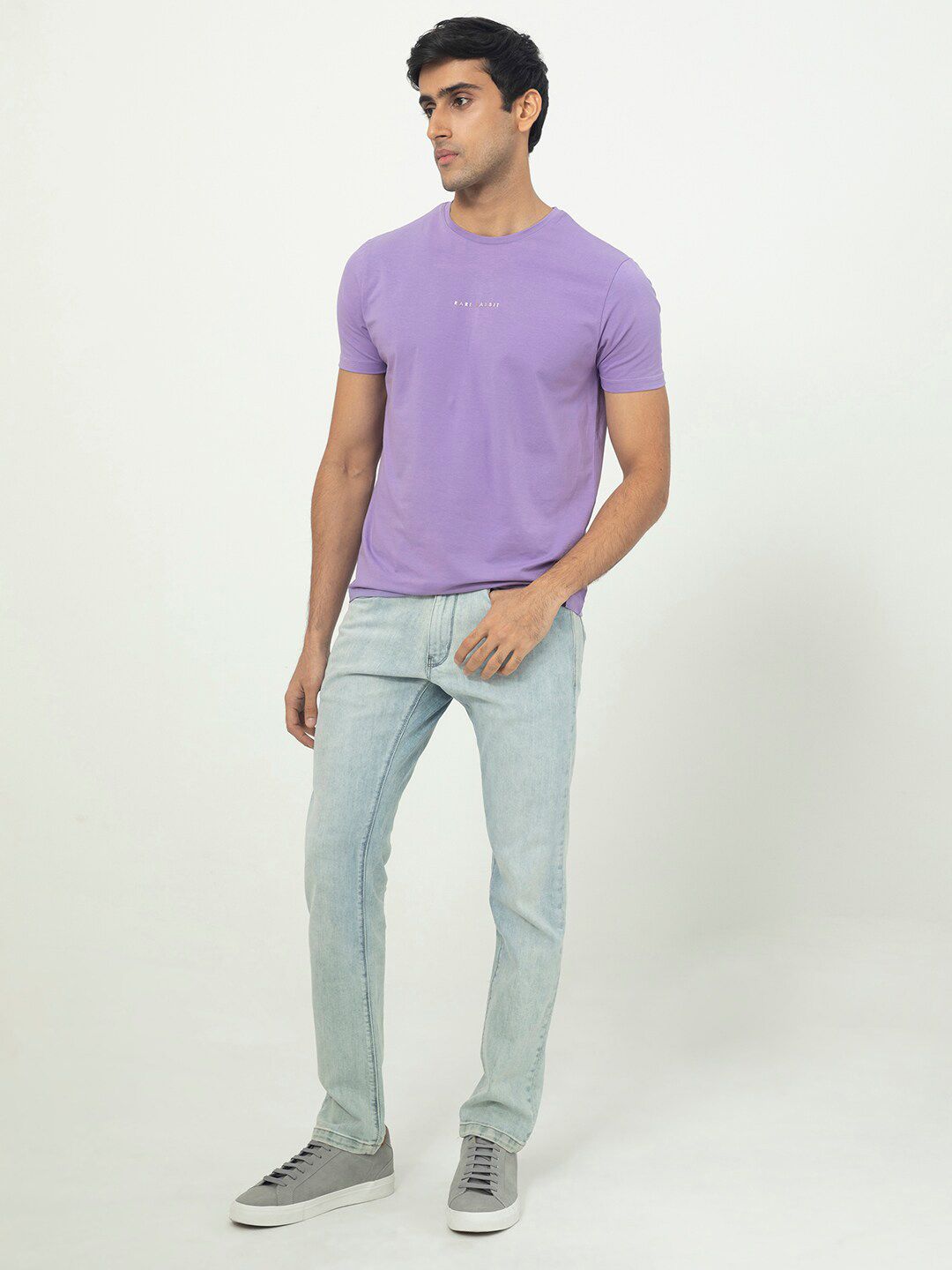 RARE RABBIT Men Rings-4 Slim Fit Solid Polo Collar T-Shirt