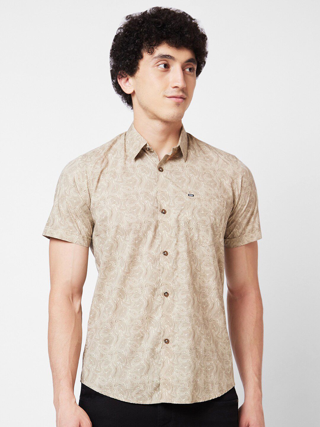 SPYKAR Floral Opaque Printed Cotton Casual Shirt