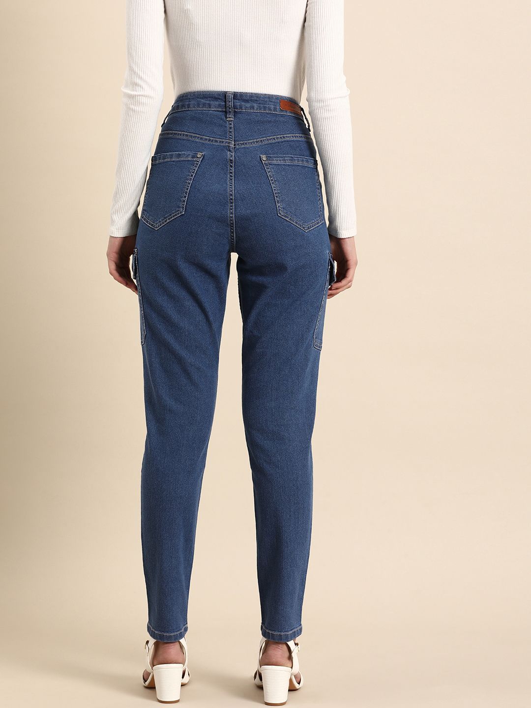 all about you Women Cargo Fit Mid-Rise Stretchable Jeans