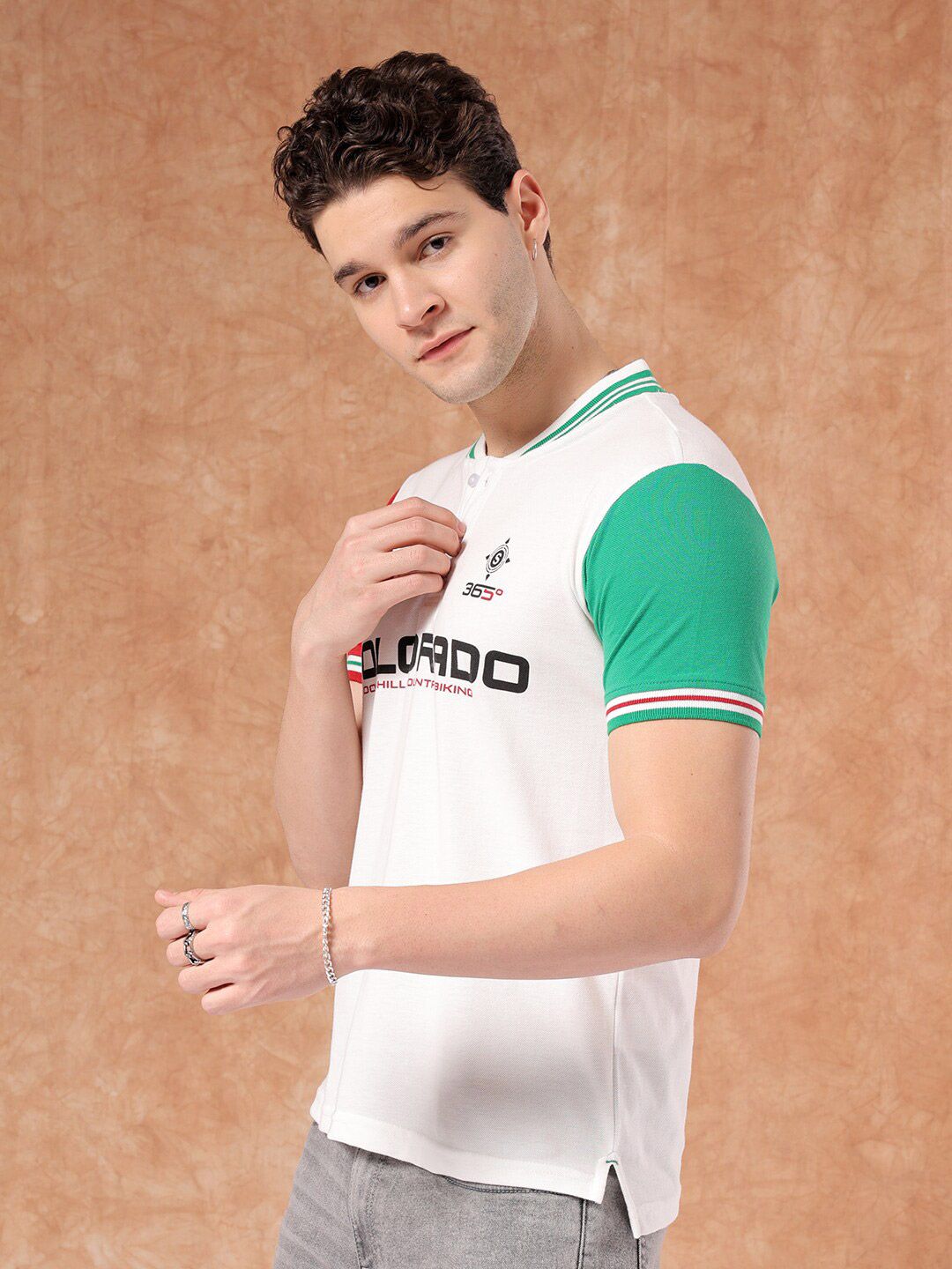 The Indian Garage Co Typography Printed Polo Collar T-shirt