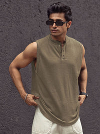 Powerlook Men Self Design Henley Neck T-shirt