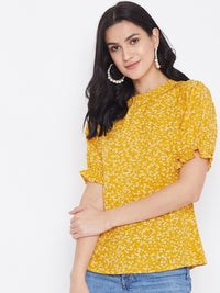 Berrylush Women Yellow Printed Top