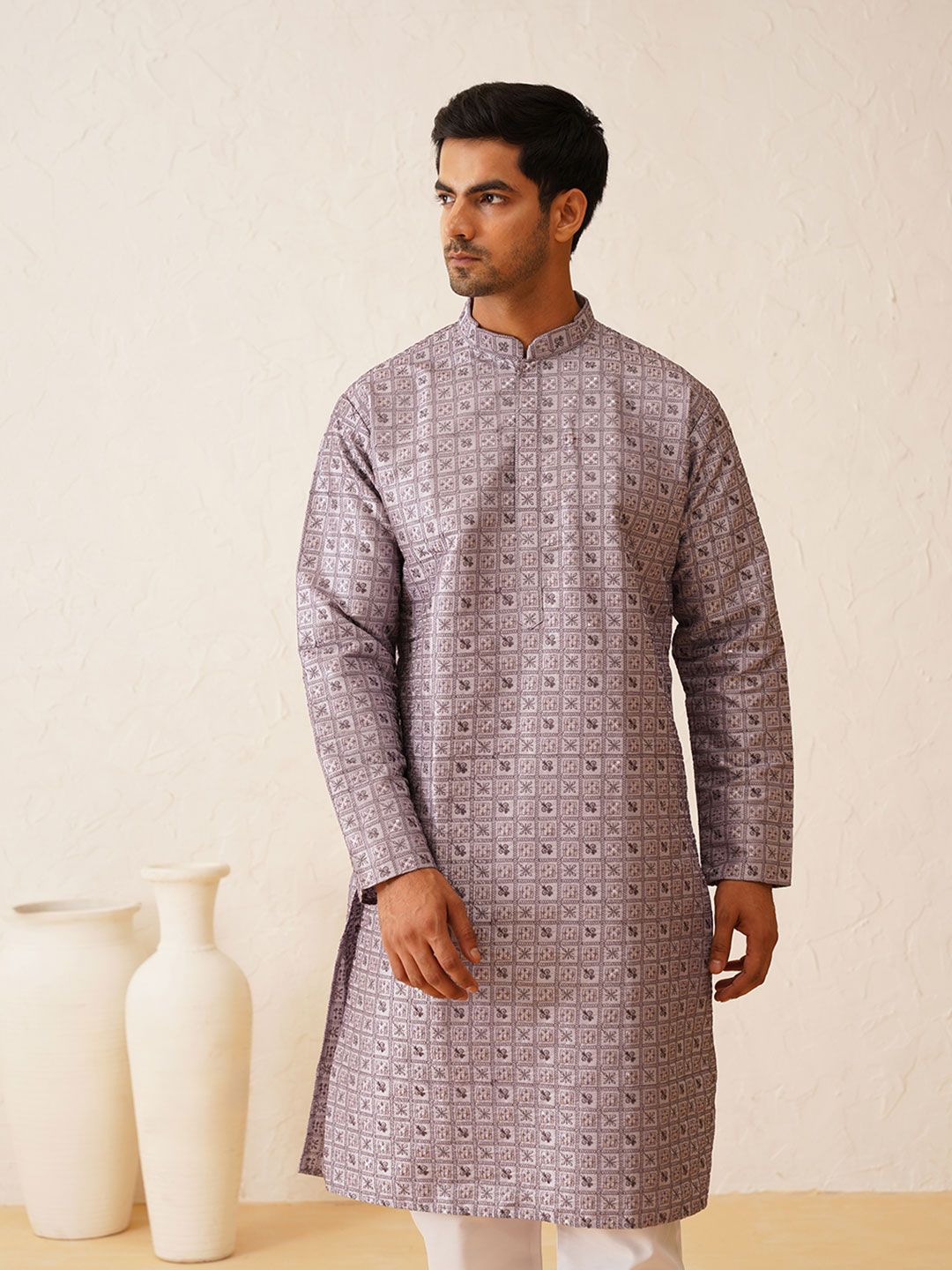 SOJANYA LUXE Embroidered Straight Kurta with Pyjamas