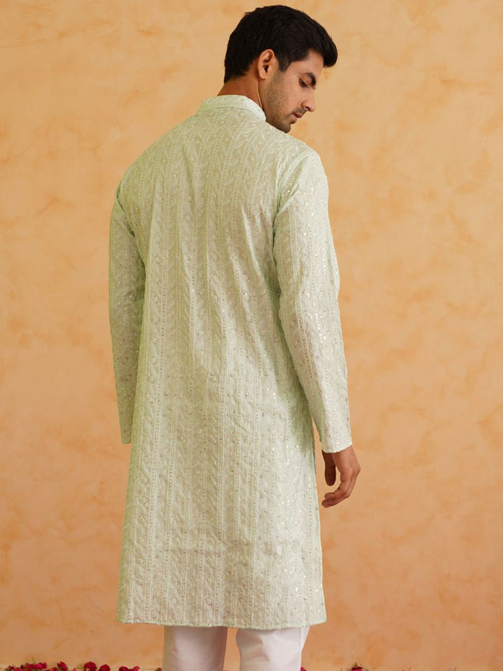SOJANYA LUXE Ethnic Motifs Embroidered Thread Work Cotton Silk Straight Kurta
