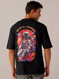 The Indian Garage Co Men Pure Cotton Back Printed Oversized Round Neck T-shirt