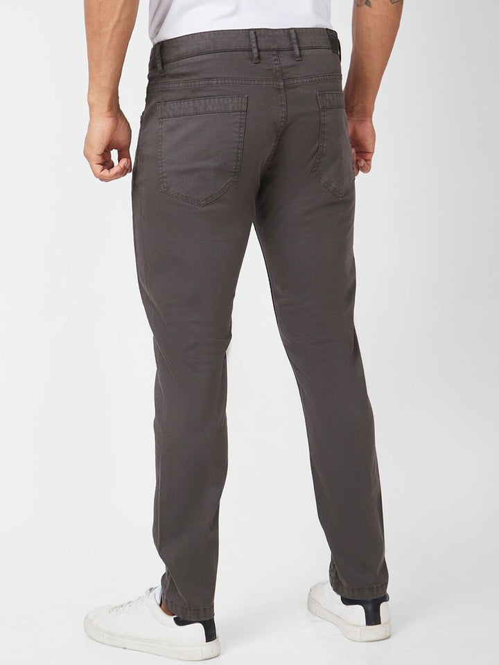 SPYKAR Men Slim Fit Mid Rise Cotton Trousers