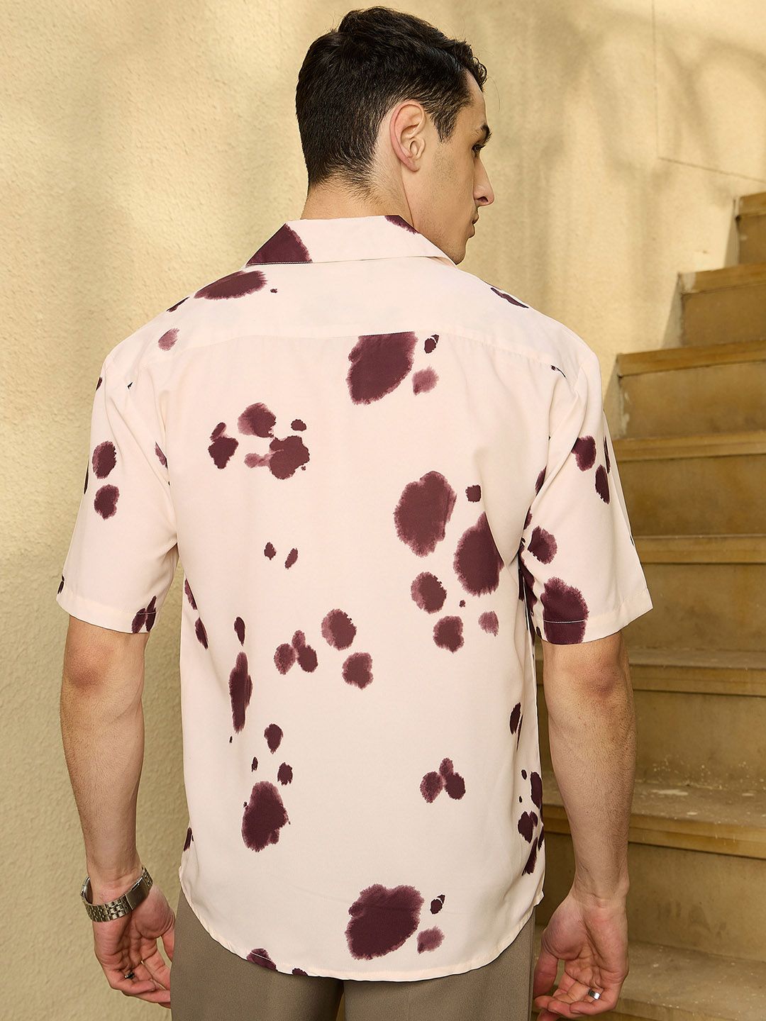 DENNISON Men Abstract Printed Drop Shoulder Oversized Shirt