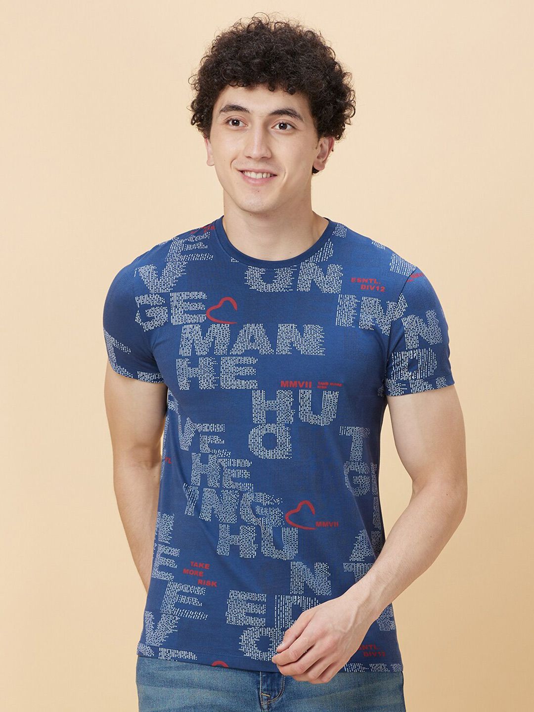 Being Human Typography Printed Round Neck Short Sleeves T-shirt