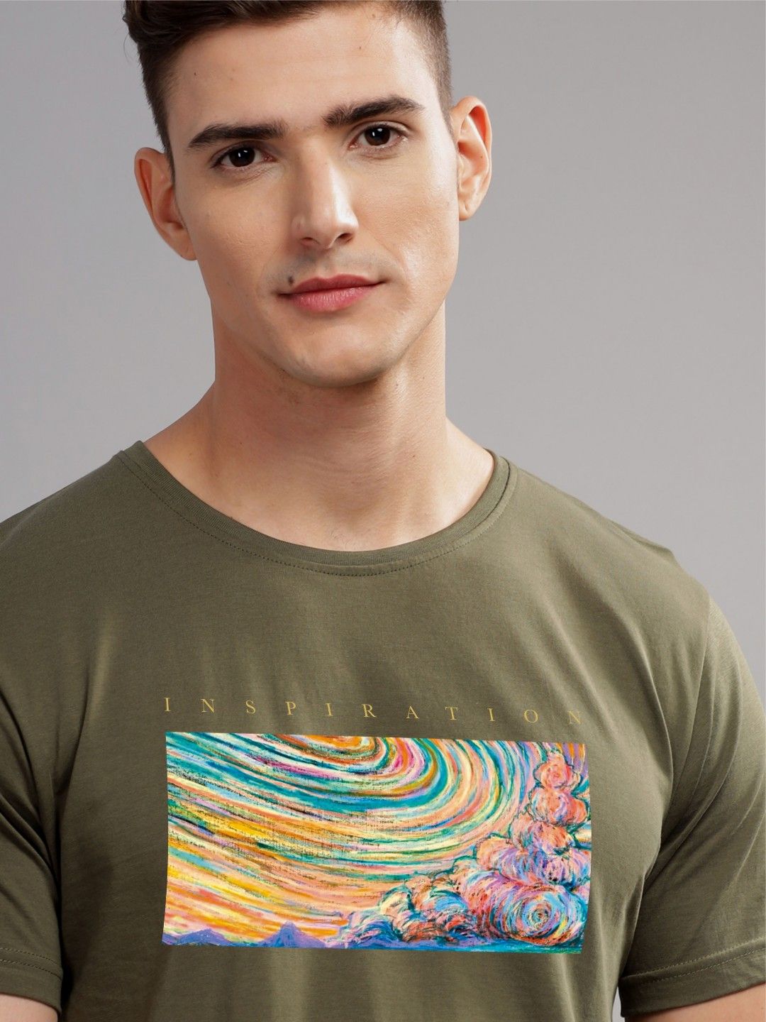 ADRO Typography Printed Round Neck Pure Cotton T-shirt