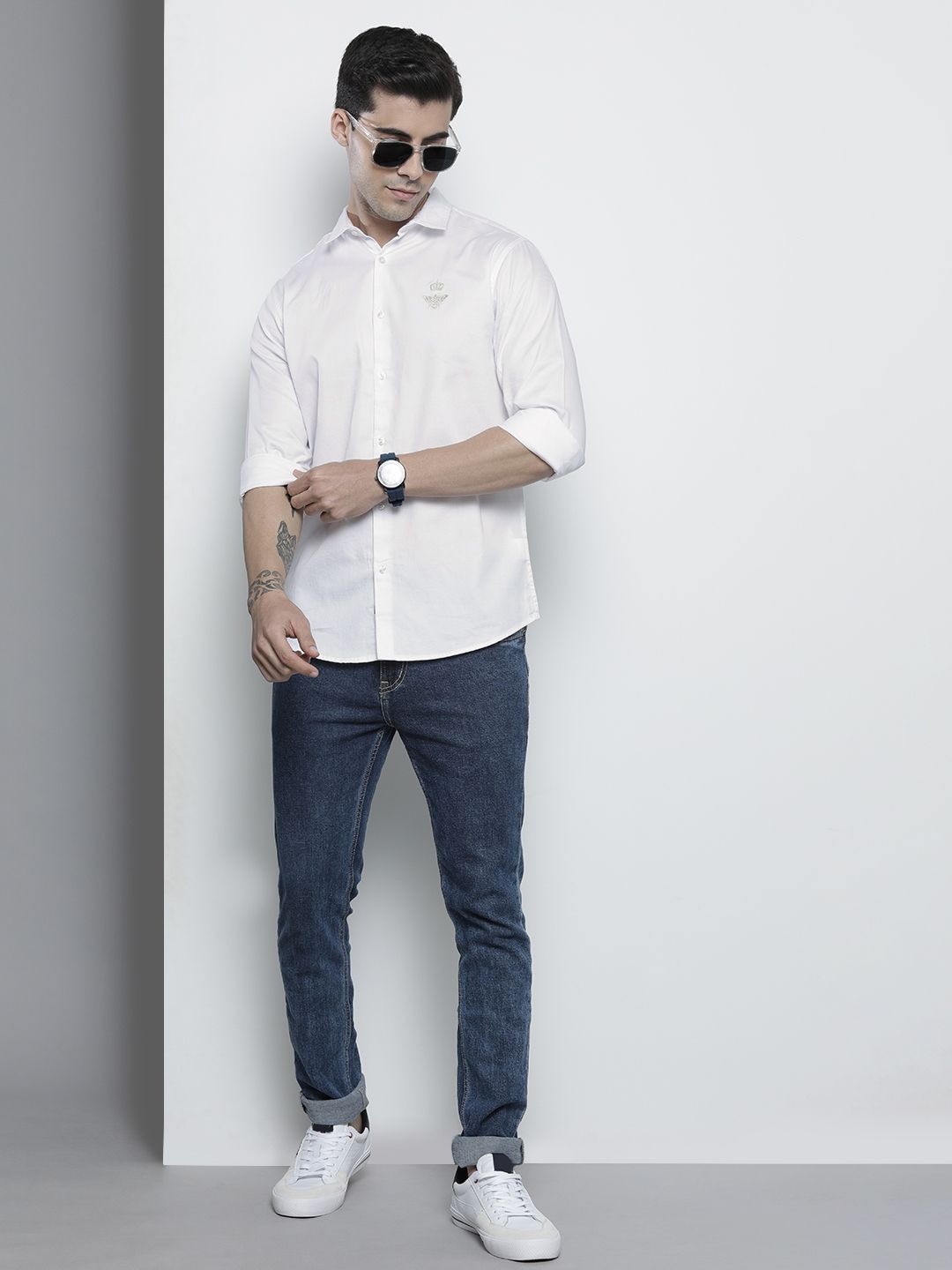 The Indian Garage Co Solid Pure Cotton Shirt