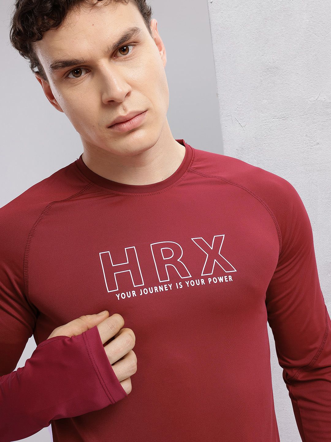 HRX by Hrithik Roshan Brand Logo Print Rapid-Dry Training T-shirt