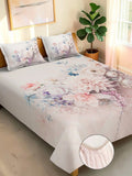 Moda Rapido X KLOTTHE Berwarna Krim & Bunga Merah Jambu Cadar King 400 TC dengan 2 Sarung Bantal
