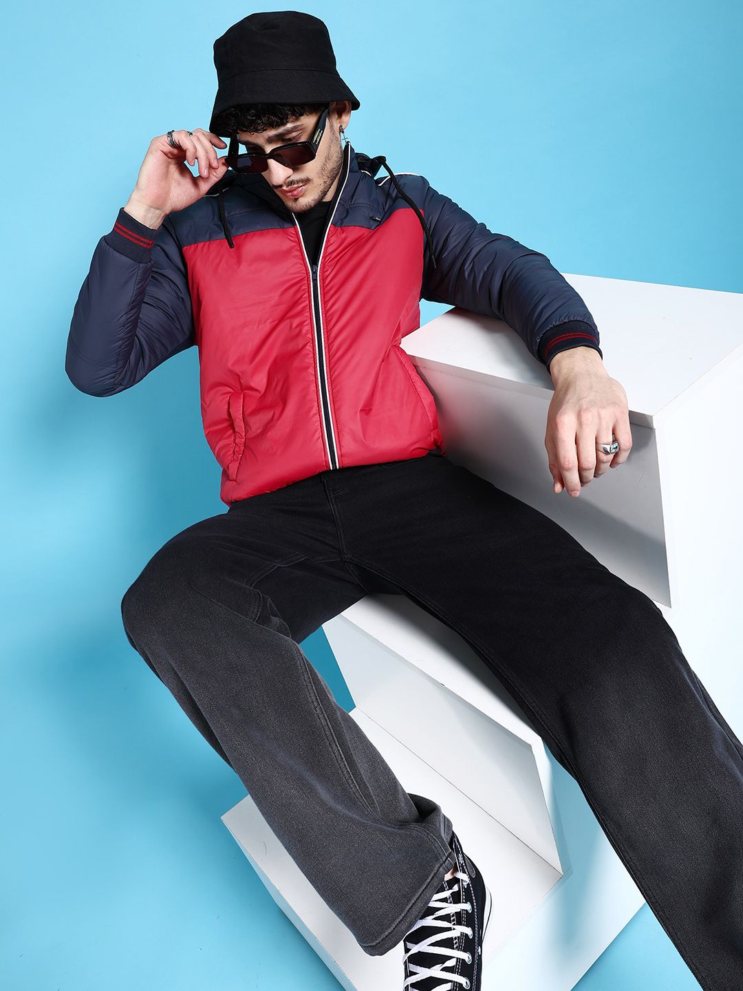 The Indian Garage Co Men Red Colourblocked Outdoor Sporty Jacket