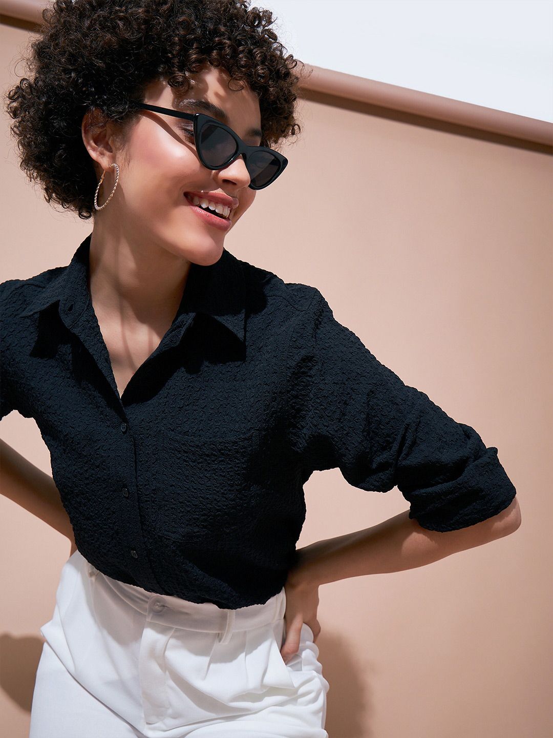 SASSAFRAS BASICS Self Designed Casual Shirt