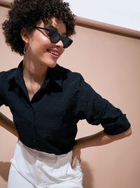 SASSAFRAS BASICS Self Designed Casual Shirt