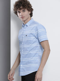 The Indian Garage Co Men Blue Horizontal Stripes Striped Casual Shirt