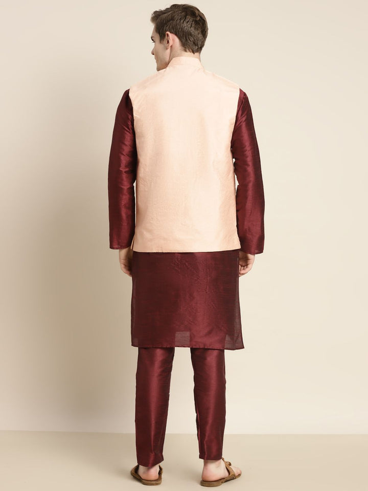 SOJANYA Men Mirror Work Kurta with Churidar