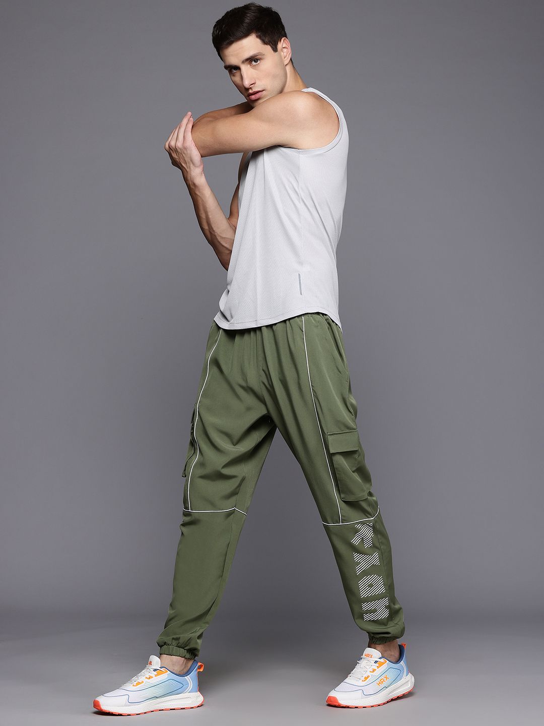 HRX by Hrithik Roshan Men Rapid-Dry Cargo Style Training Joggers
