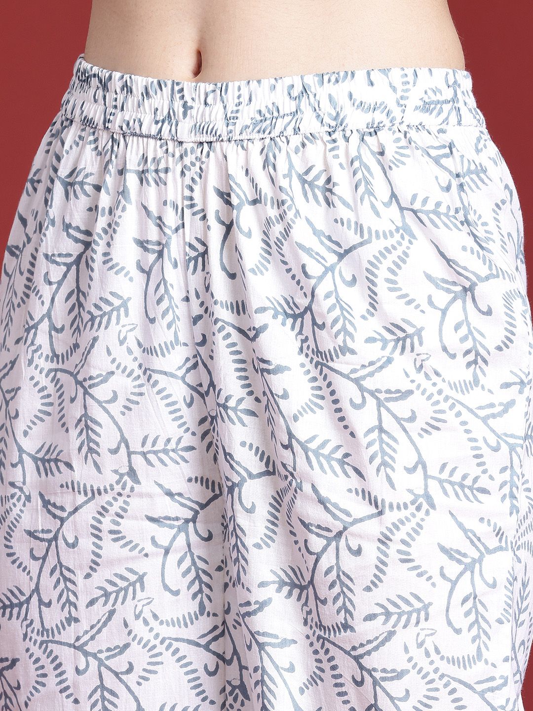 Anouk Women Floral Printed Regular Pure Cotton Kurta with Trousers & With Dupatta