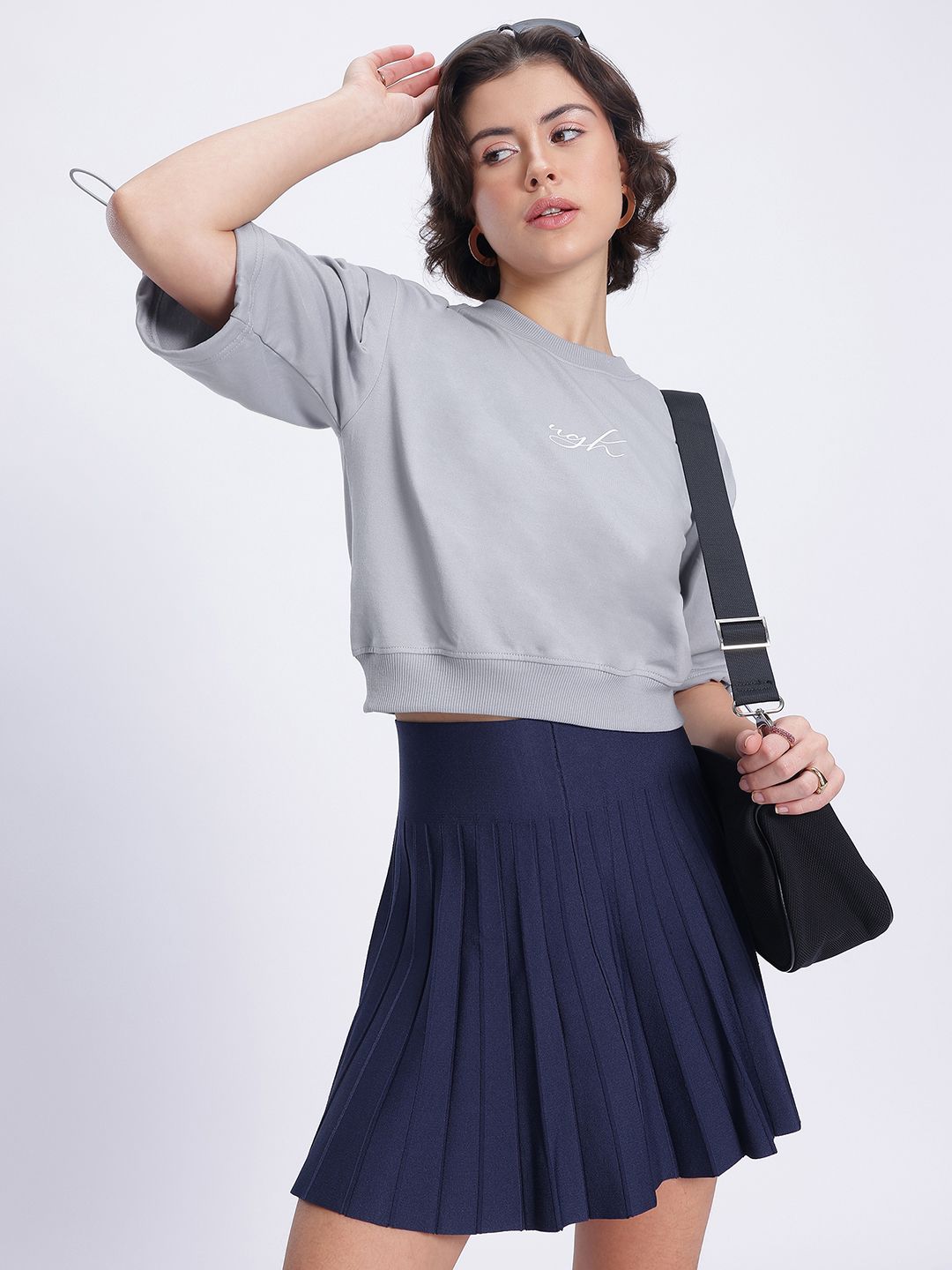 DressBerry Knit Toggled Sleeves Sweatshirt