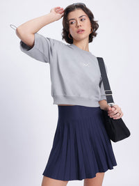 DressBerry Knit Toggled Sleeves Sweatshirt