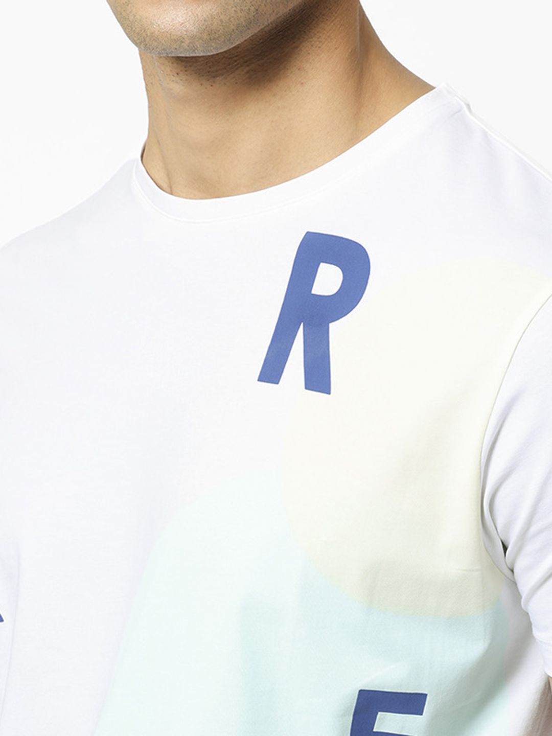 RARE RABBIT Men Enders Typography Printed Cotton Slim Fit T-Shirt