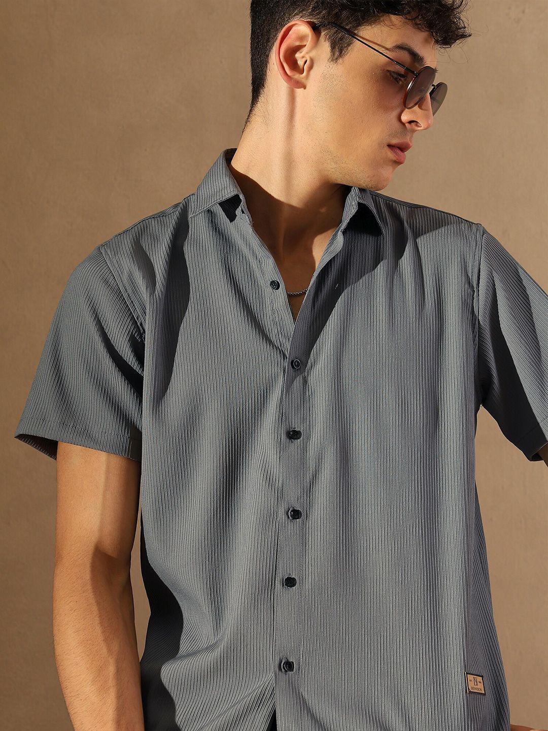 DENNISON Popcorn Textured Oversized Shirt