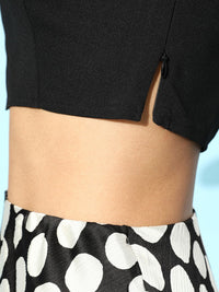 SASSAFRAS Women Stylish Black Shimmer Top