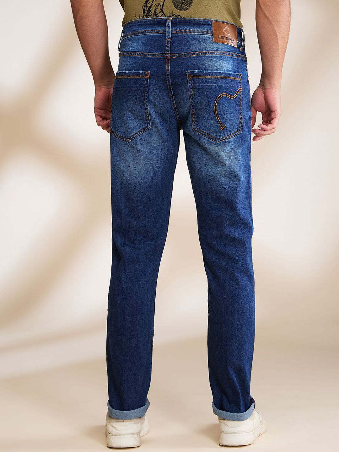 Being Human Men Slim Fit Low Distress Mid Rise Jeans