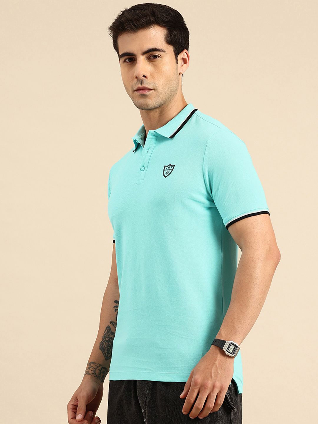 Being Human Polo Collar Pure Cotton T-shirt
