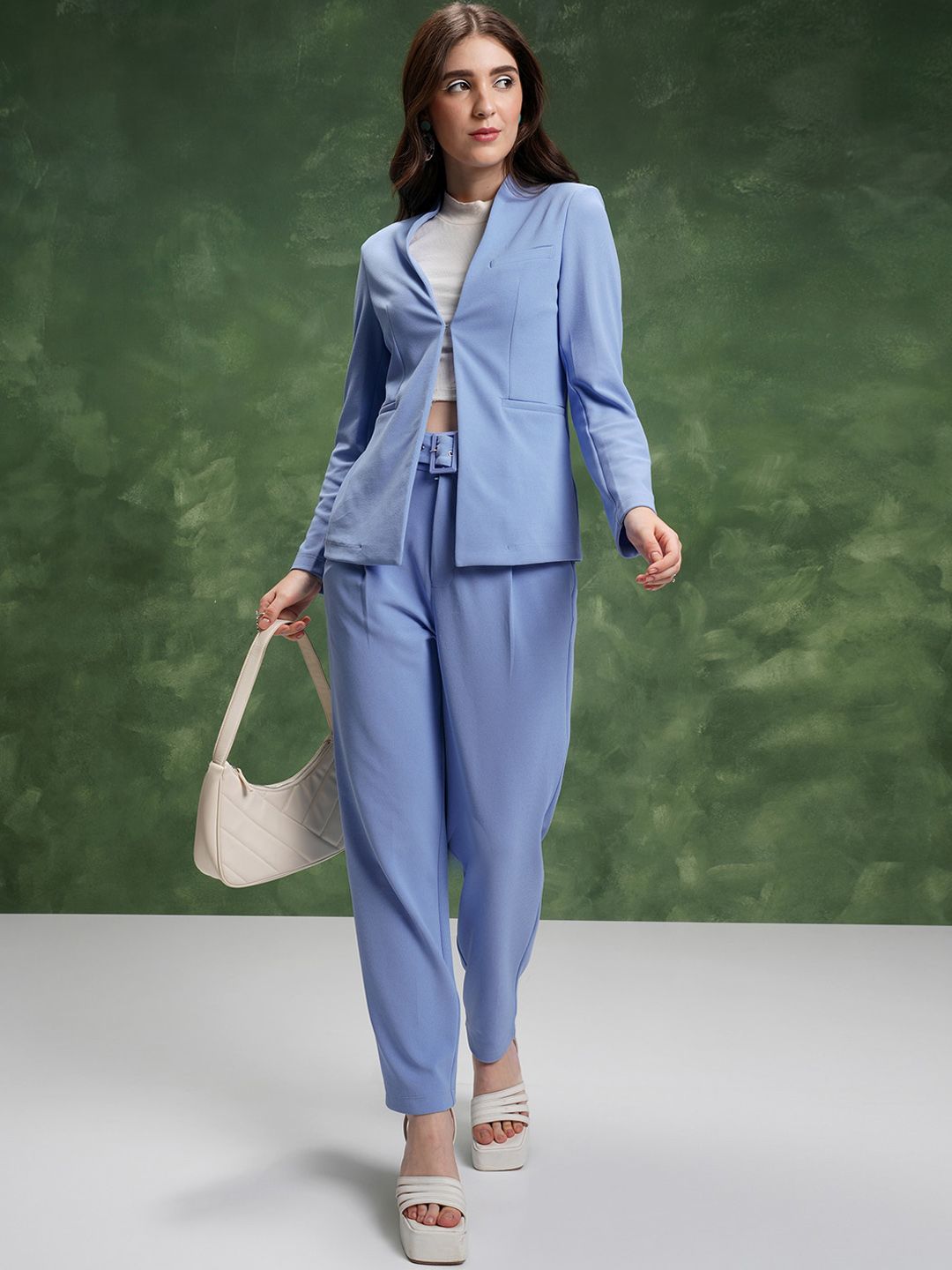 Tokyo Talkies Lapel Less Blazer with Trouser
