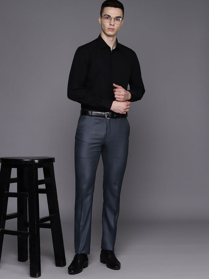 Raymond Men Textured Slim Fit Trousers
