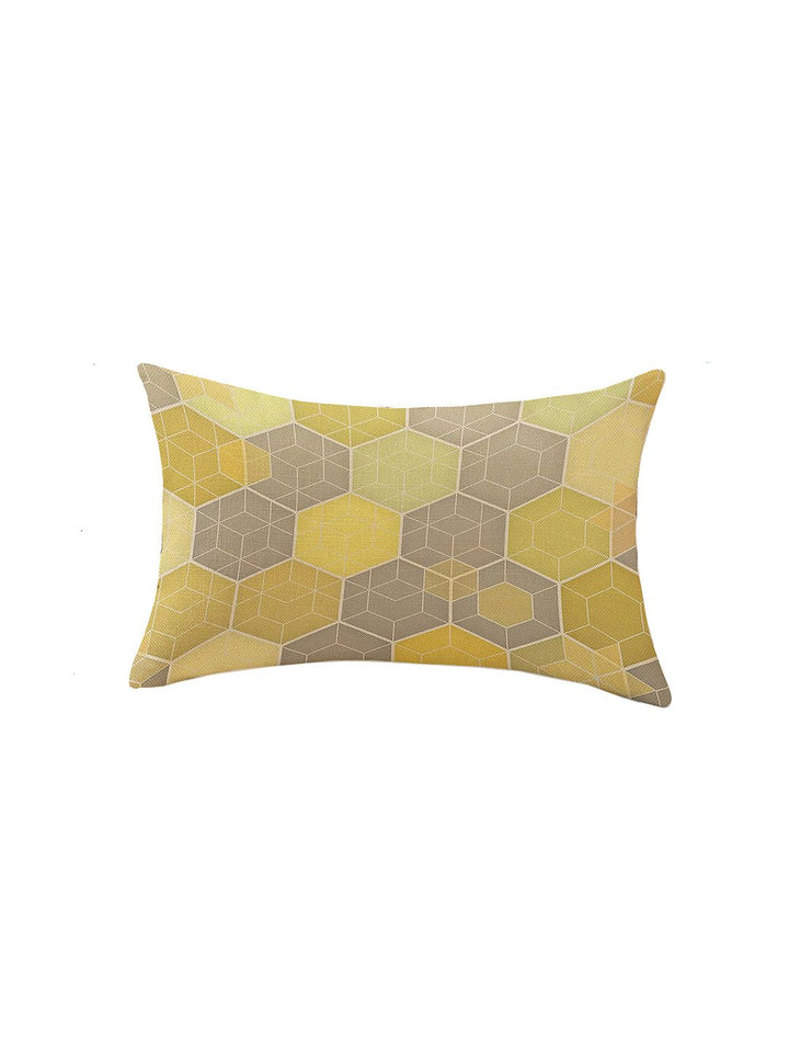 STITCHNEST Yellow & Grey Set of 2 Ethnic Motifs Rectangle Cushion Covers