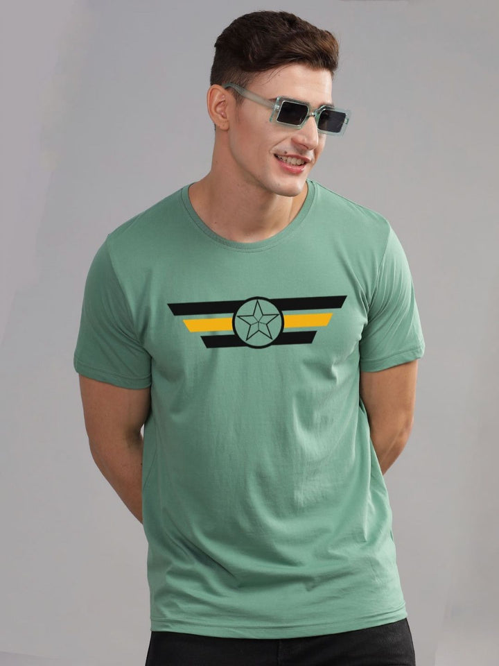 ADRO Men Printed Applique T-shirt