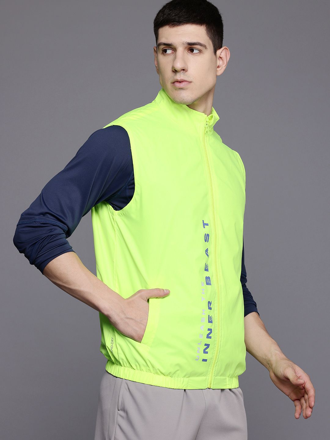 HRX by Hrithik Roshan Rapid-Dry Reflective Strip Training Tailored Jacket