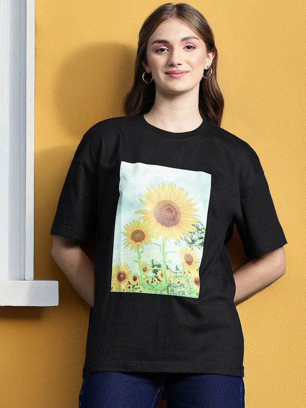 DressBerry Women Floral Printed Pure Cotton T-shirt
