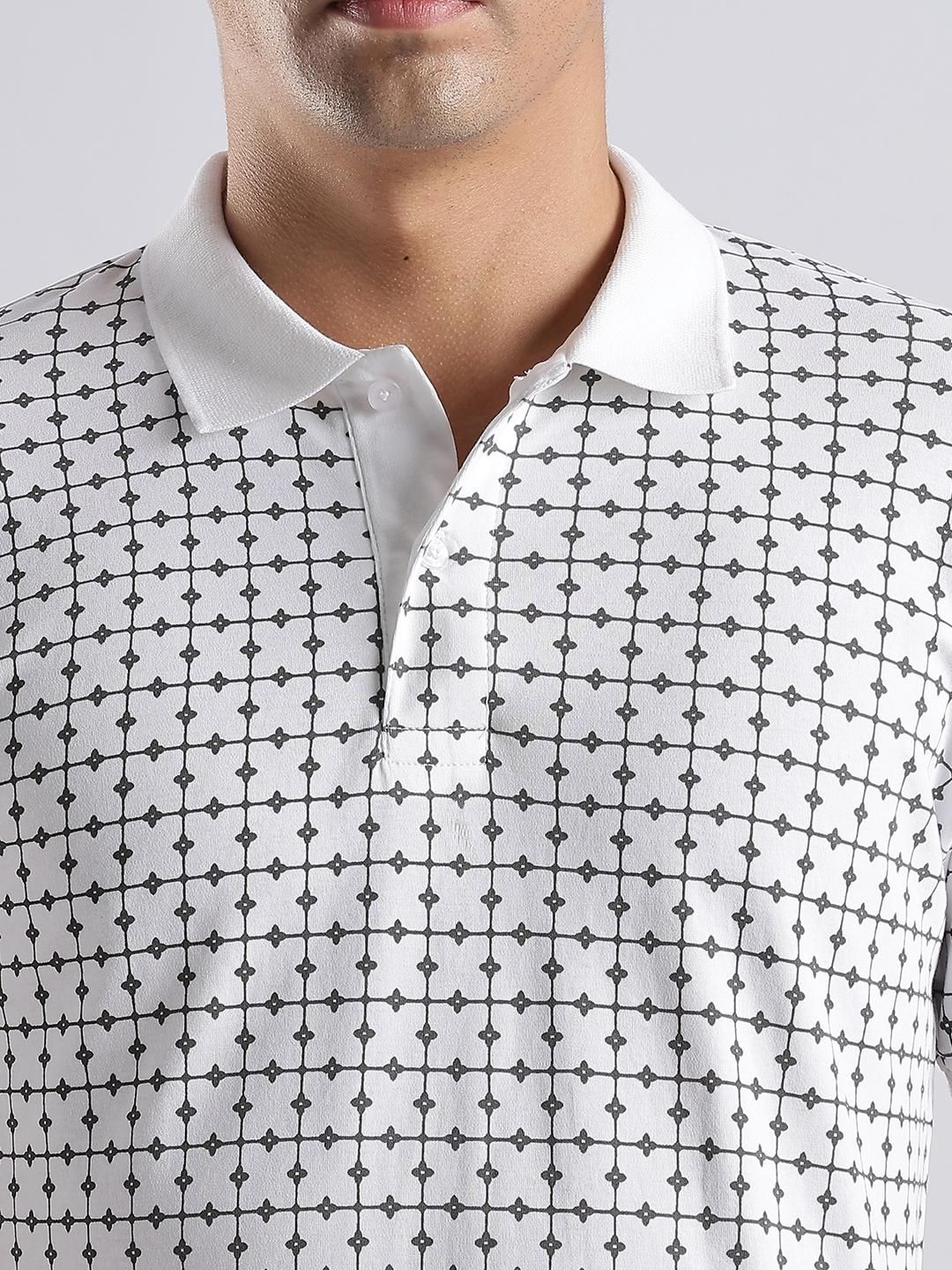 ADRO Men White Cotton Tshirts