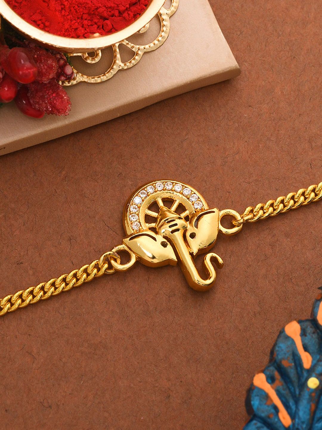 Voylla Gold-Toned Bracelet Style Rakhi