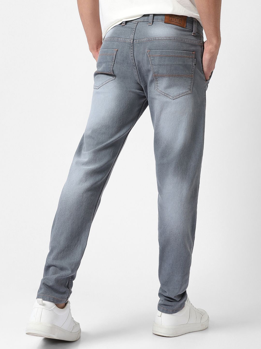 Urbano Fashion Men Grey Slim Fit Mid-Rise Clean Look Stretchable Jeans