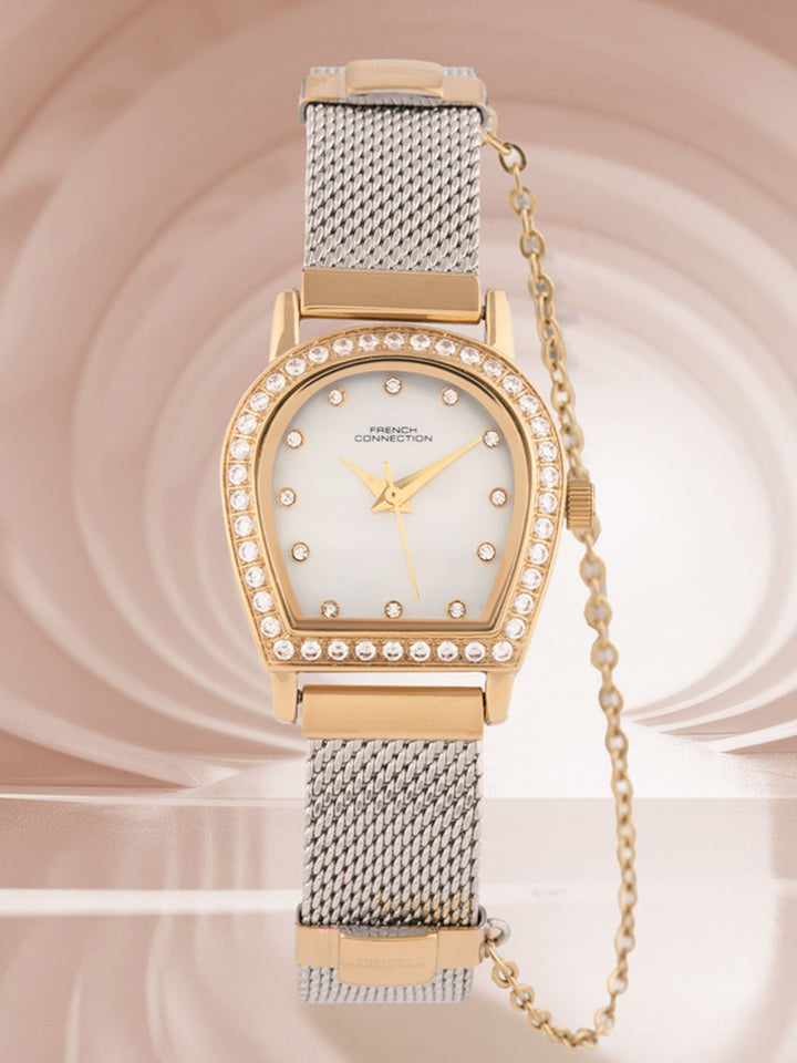 Sambungan Perancis Wanita Dail Dail & Tali Gelang Keluli Tahan Karat Tentera Analog