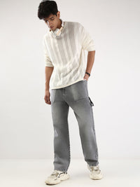 Urbano Fashion Men Loose Baggy Fit Carpenter Cargo Jeans With 6 Pockets Non-Stretchable