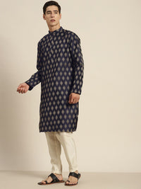 SOJANYA Ethnic Motifs Silk Cotton Indigo Kurta