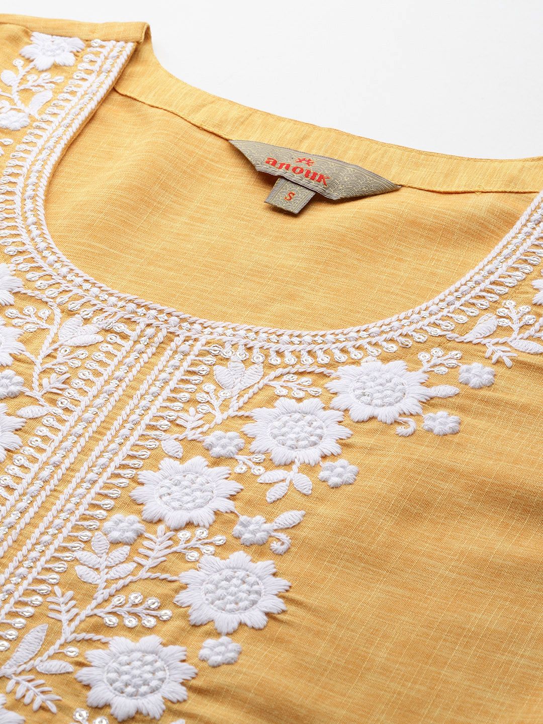 Anouk Yoke Design Regular Sequinned Kurta with Trousers &  Dupatta