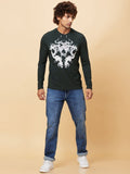 Being Human Men Printed Henley Neck Applique T-shirt