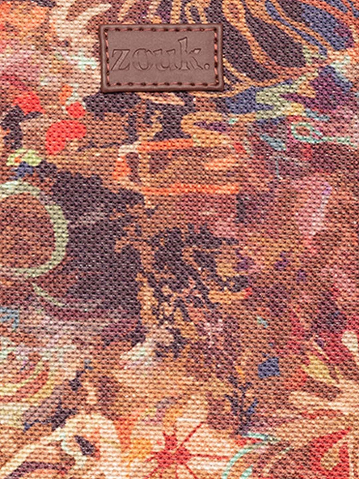 ZOUK Red & Yellow Printed Vegan Leather Sustainable Laptop Bag