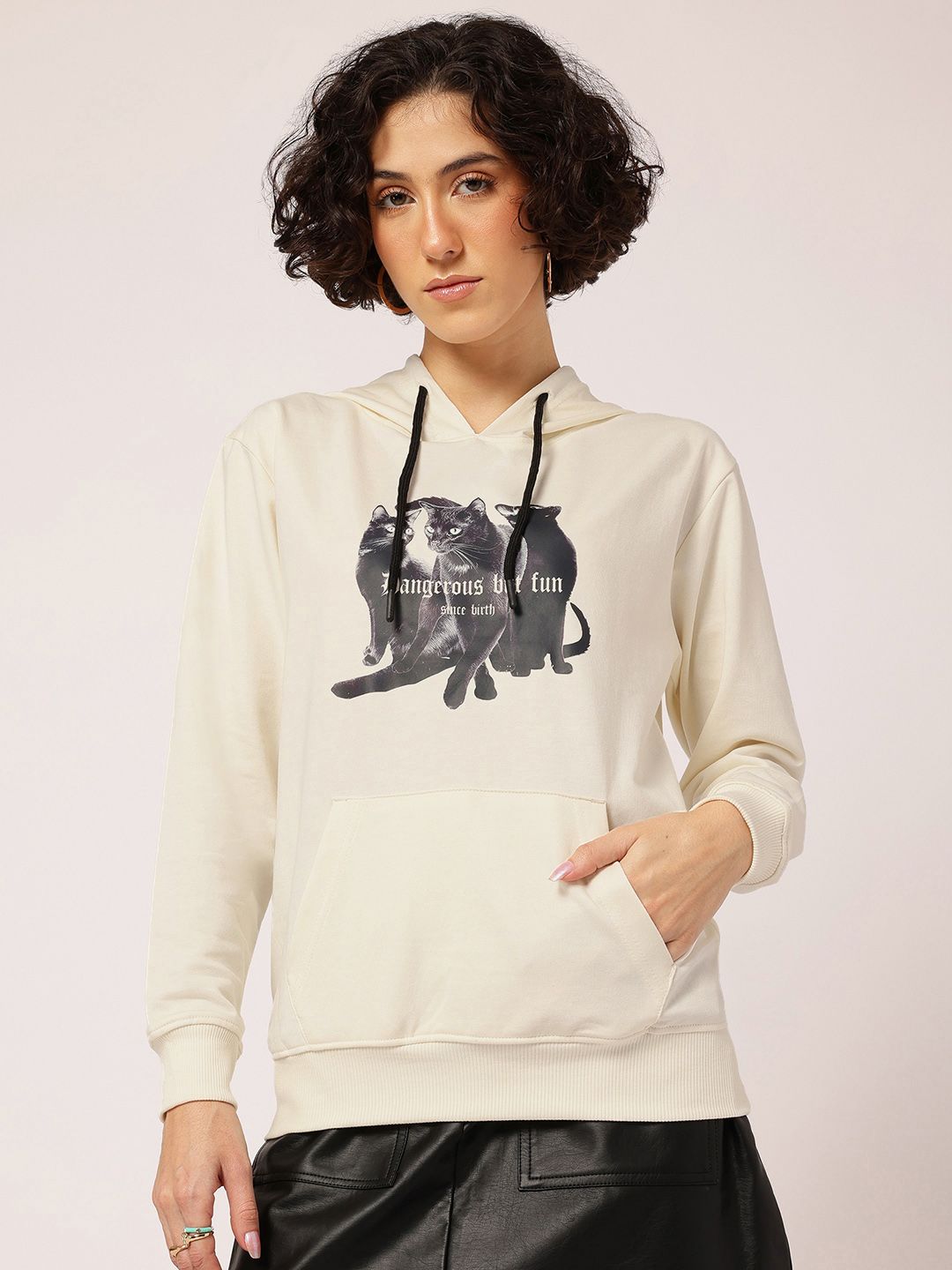 DressBerry Printed Hooded Sweatshirt