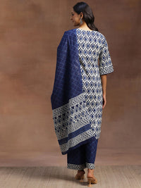Libas Ethnic Motifs Printed Straight Pure Cotton Kurta with Palazzos & Dupatta